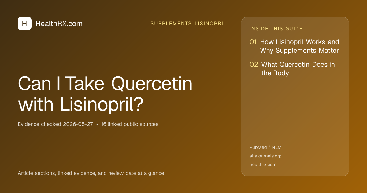 Evidence overview for supplements lisinopril: Can I Take Quercetin with Lisinopril?