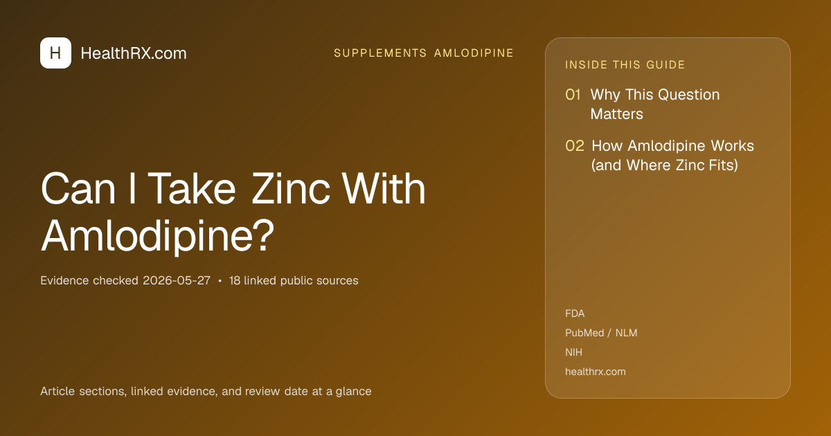 Evidence overview for supplements amlodipine: Can I Take Zinc With Amlodipine?