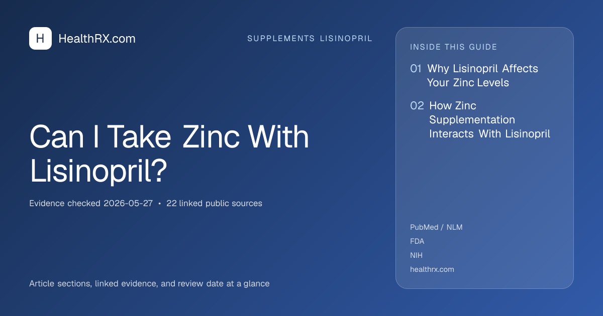 Evidence overview for supplements lisinopril: Can I Take Zinc With Lisinopril?