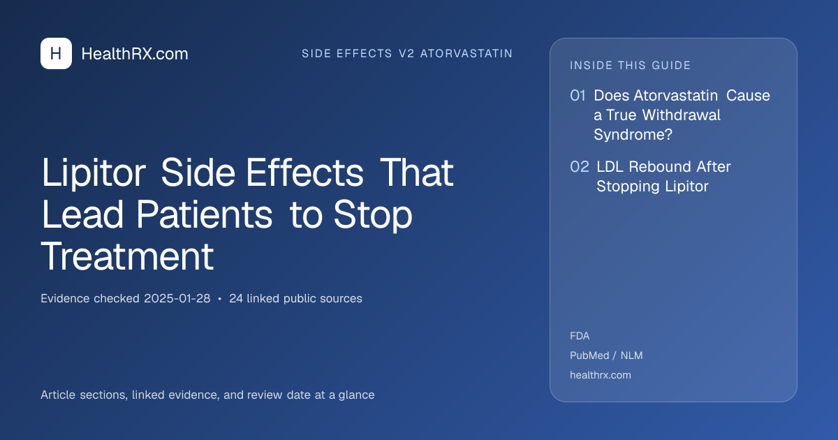 Evidence overview for Lipitor Side Effects That Lead Patients to Stop Treatment