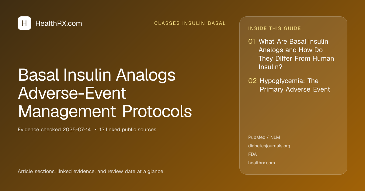 Evidence overview for Basal Insulin Analogs Adverse-Event Management Protocols