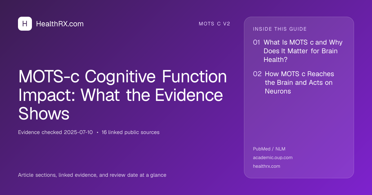 Evidence overview for MOTS-c Cognitive Function Impact: What the Evidence Shows
