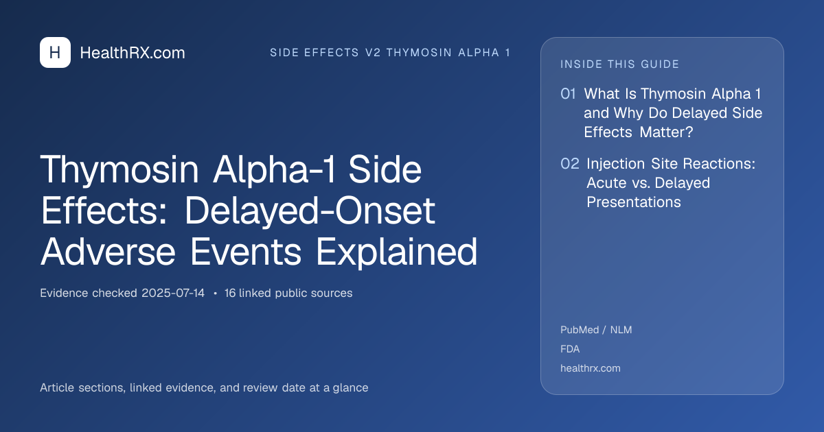 Evidence overview for Thymosin Alpha-1 Side Effects: Delayed-Onset Adverse Events Explained