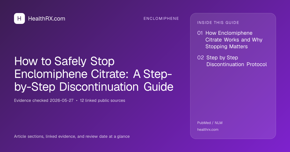 Evidence overview for How to Safely Stop Enclomiphene Citrate: A Step-by-Step Discontinuation Guide