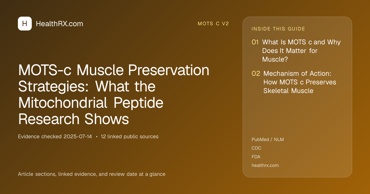 Evidence overview for MOTS-c Muscle Preservation Strategies: What the Mitochondrial Peptide Research Shows