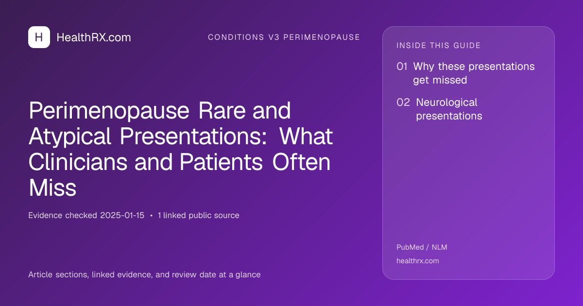 Evidence overview for Perimenopause Rare and Atypical Presentations: What Clinicians and Patients Often Miss