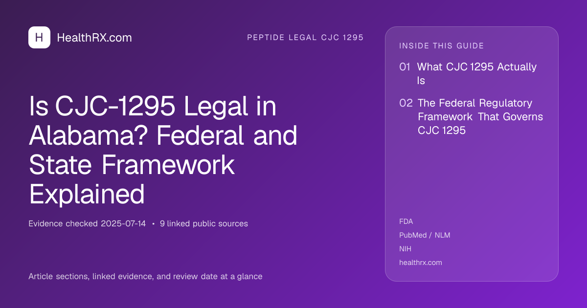 Evidence overview for Is CJC-1295 Legal in Alabama? Federal and State Framework Explained