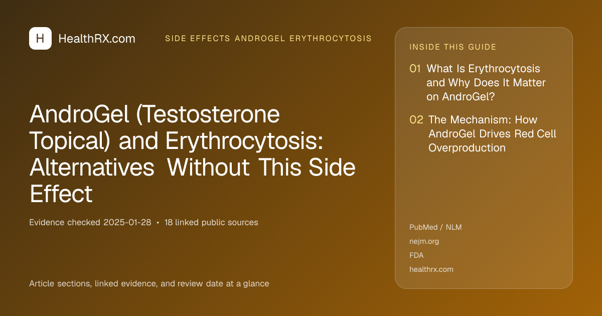 Evidence overview for AndroGel (Testosterone Topical) and Erythrocytosis: Alternatives Without This Side Effect