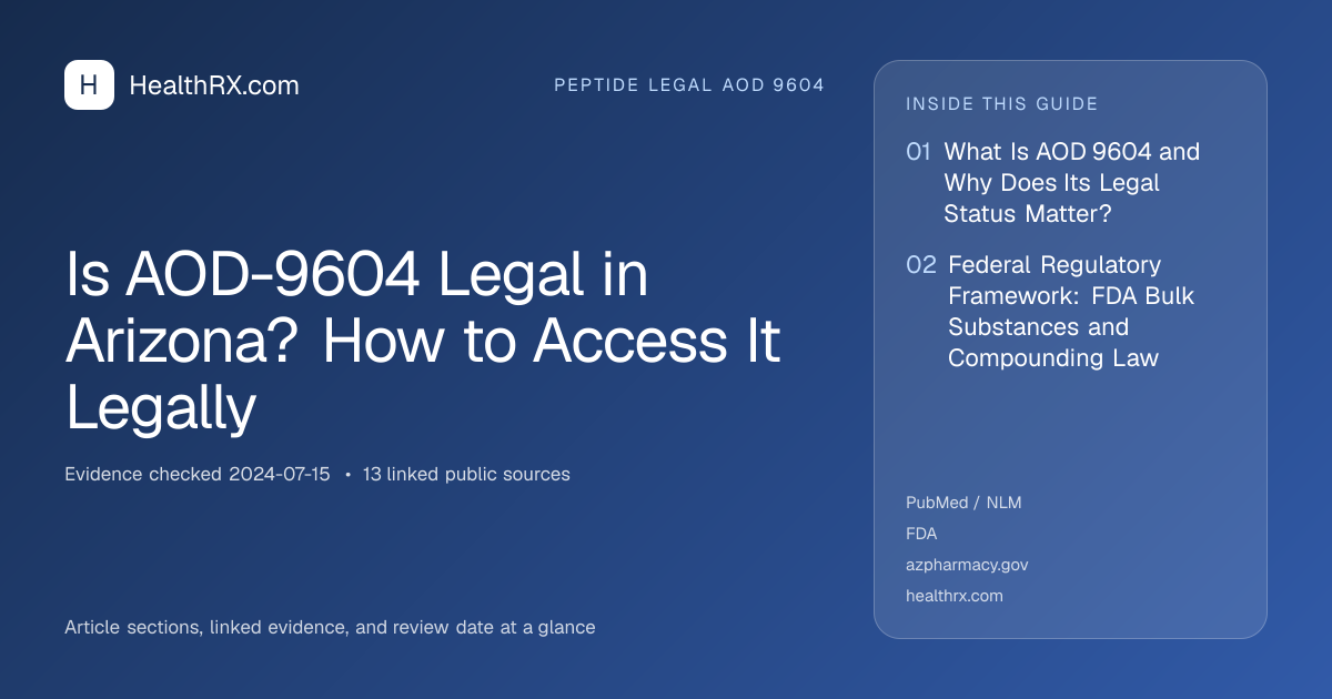 Evidence overview for Is AOD-9604 Legal in Arizona? How to Access It Legally