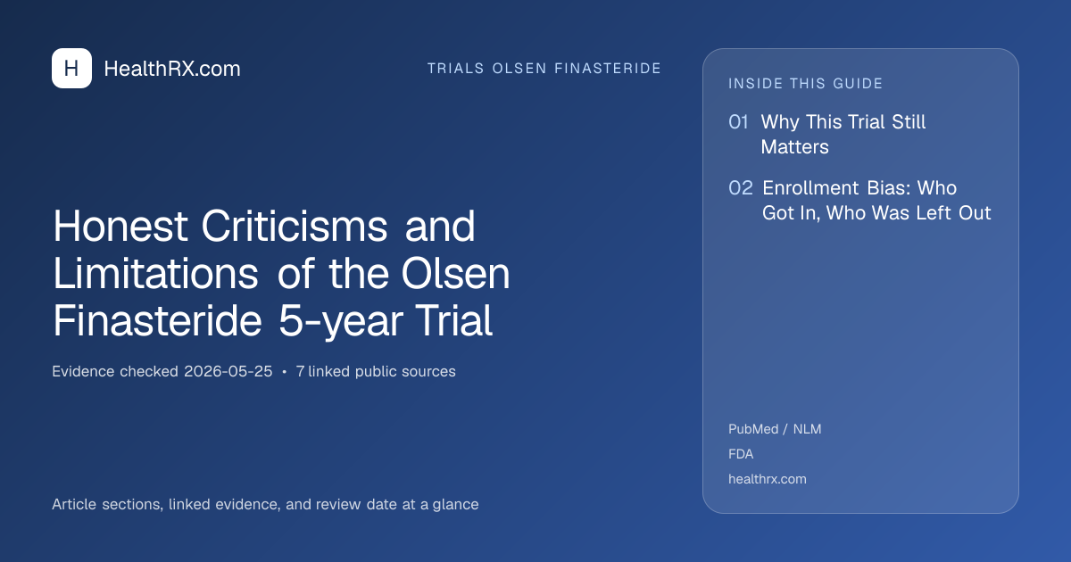 Evidence overview for trials olsen finasteride: Honest Criticisms and Limitations of the Olsen Finasteride 5-year Trial