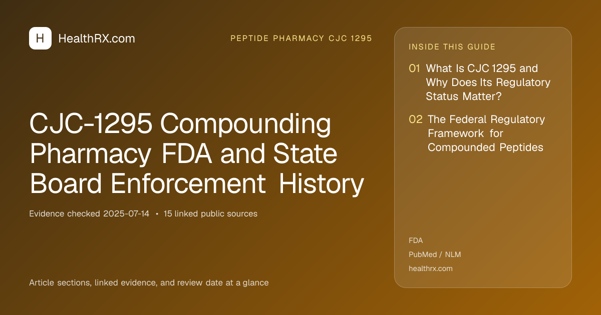 Evidence overview for CJC-1295 Compounding Pharmacy FDA and State Board Enforcement History