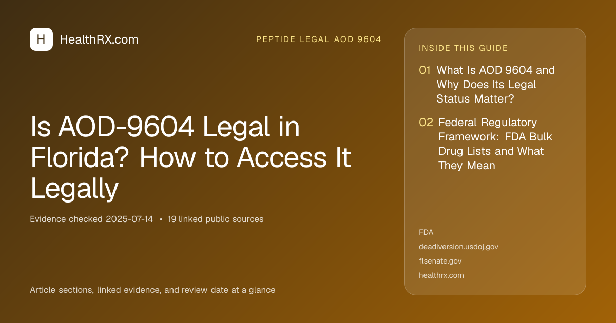 Evidence overview for Is AOD-9604 Legal in Florida? How to Access It Legally