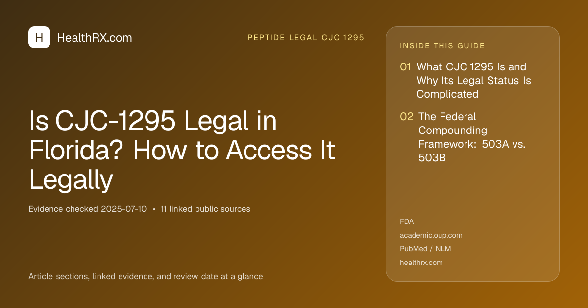 Evidence overview for Is CJC-1295 Legal in Florida? How to Access It Legally