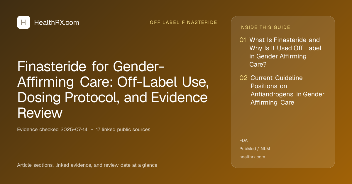 Evidence overview for Finasteride for Gender-Affirming Care: Off-Label Use, Dosing Protocol, and Evidence Review