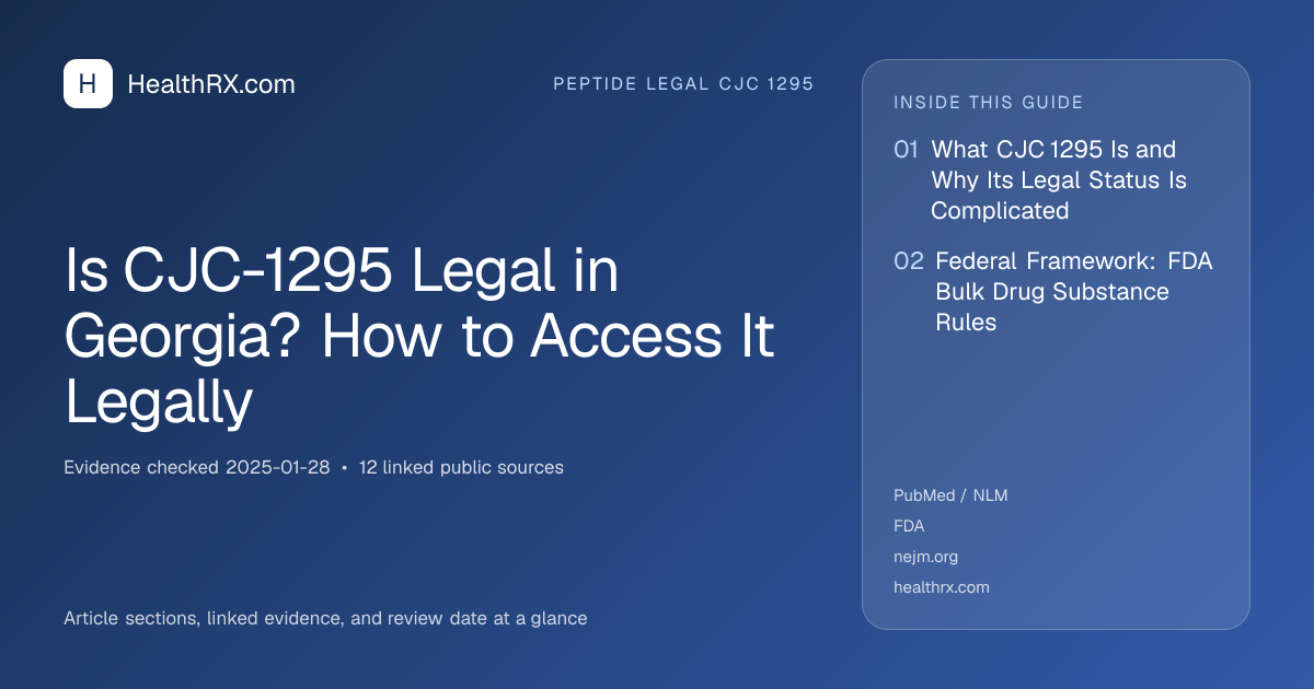 Evidence overview for Is CJC-1295 Legal in Georgia? How to Access It Legally