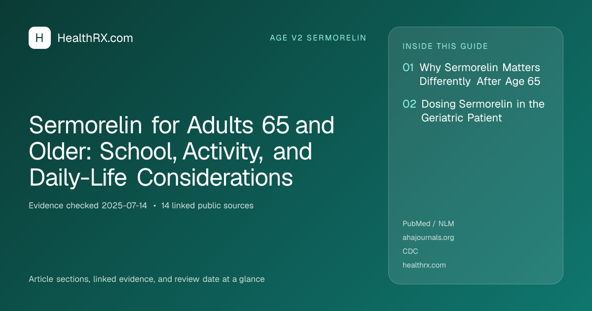 Evidence overview for Sermorelin for Adults 65 and Older: School, Activity, and Daily-Life Considerations