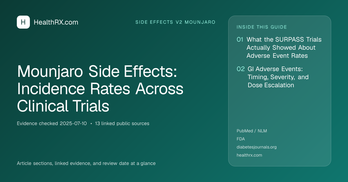 Evidence overview for Mounjaro Side Effects: Incidence Rates Across Clinical Trials