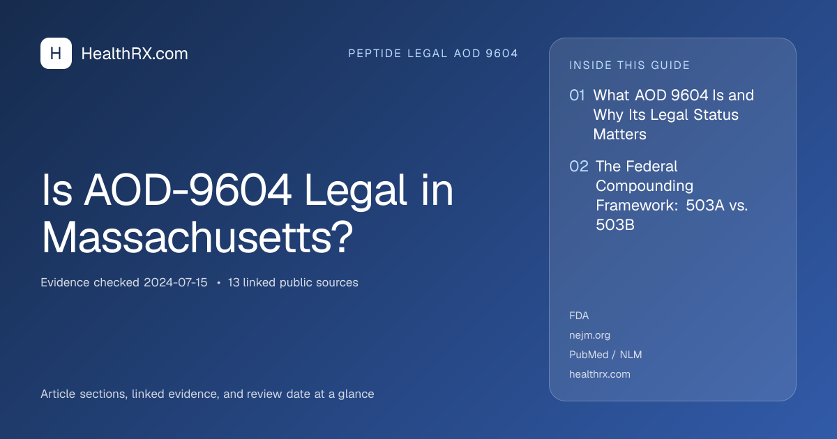 Evidence overview for Is AOD-9604 Legal in Massachusetts?