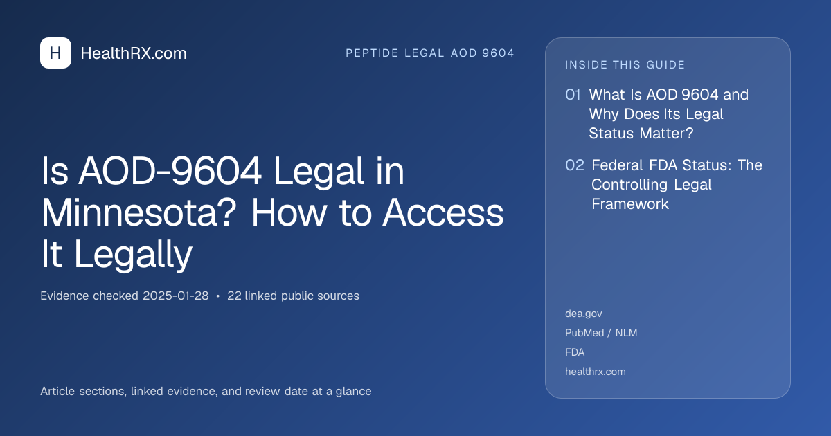 Evidence overview for Is AOD-9604 Legal in Minnesota? How to Access It Legally