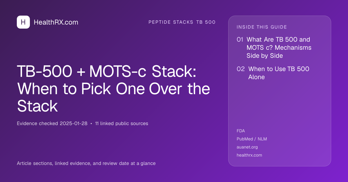 Evidence overview for TB-500 + MOTS-c Stack: When to Pick One Over the Stack