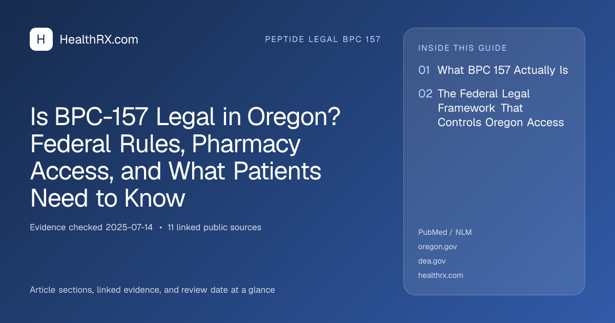 Evidence overview for Is BPC-157 Legal in Oregon? Federal Rules, Pharmacy Access, and What Patients Need to Know