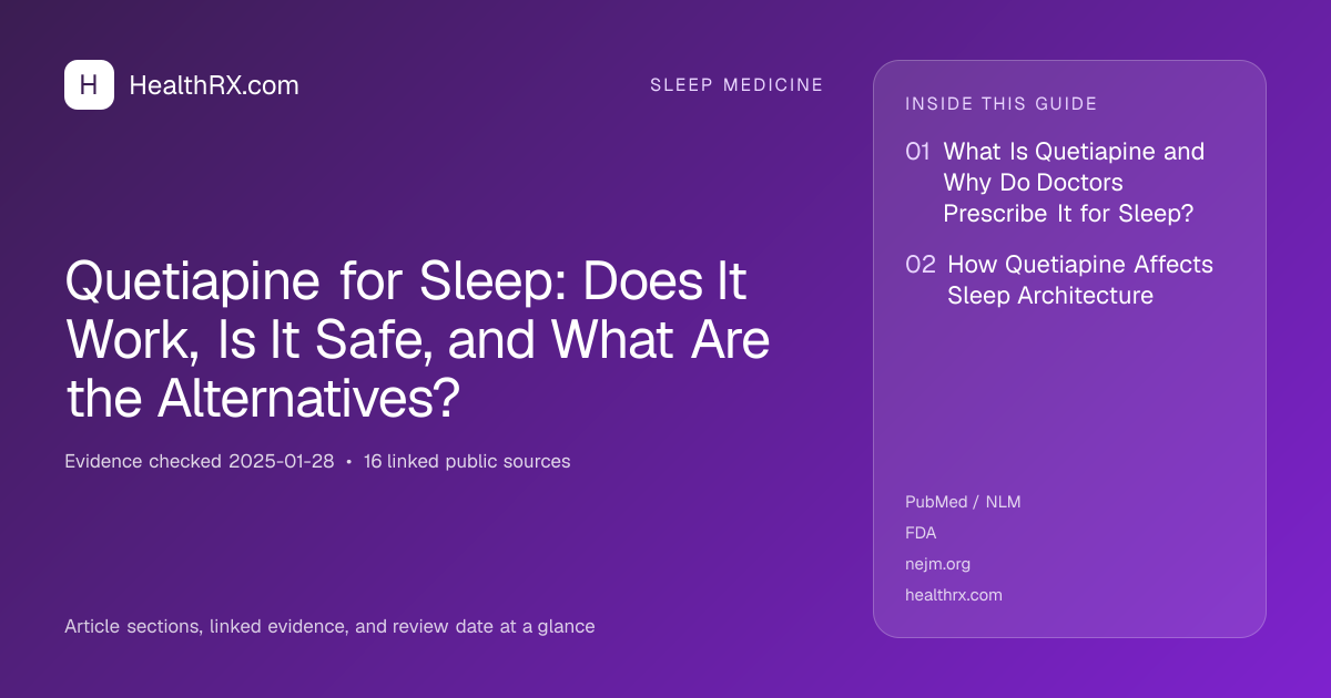 Evidence overview for Quetiapine for Sleep: Does It Work, Is It Safe, and What Are the Alternatives?