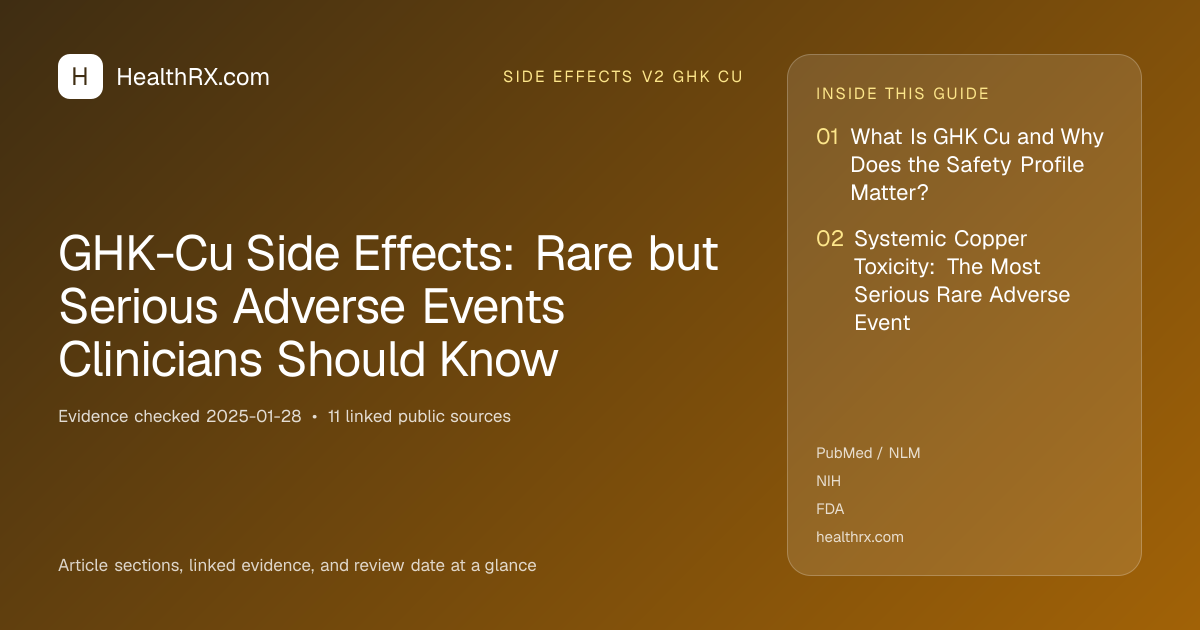Evidence overview for GHK-Cu Side Effects: Rare but Serious Adverse Events Clinicians Should Know