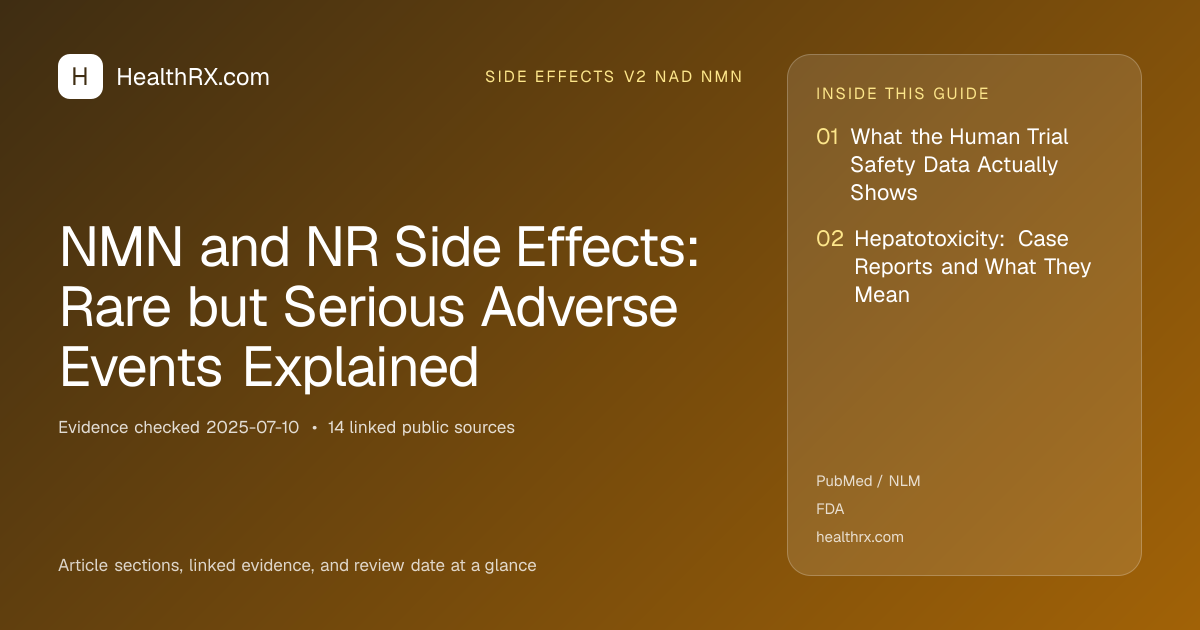 Evidence overview for NMN and NR Side Effects: Rare but Serious Adverse Events Explained