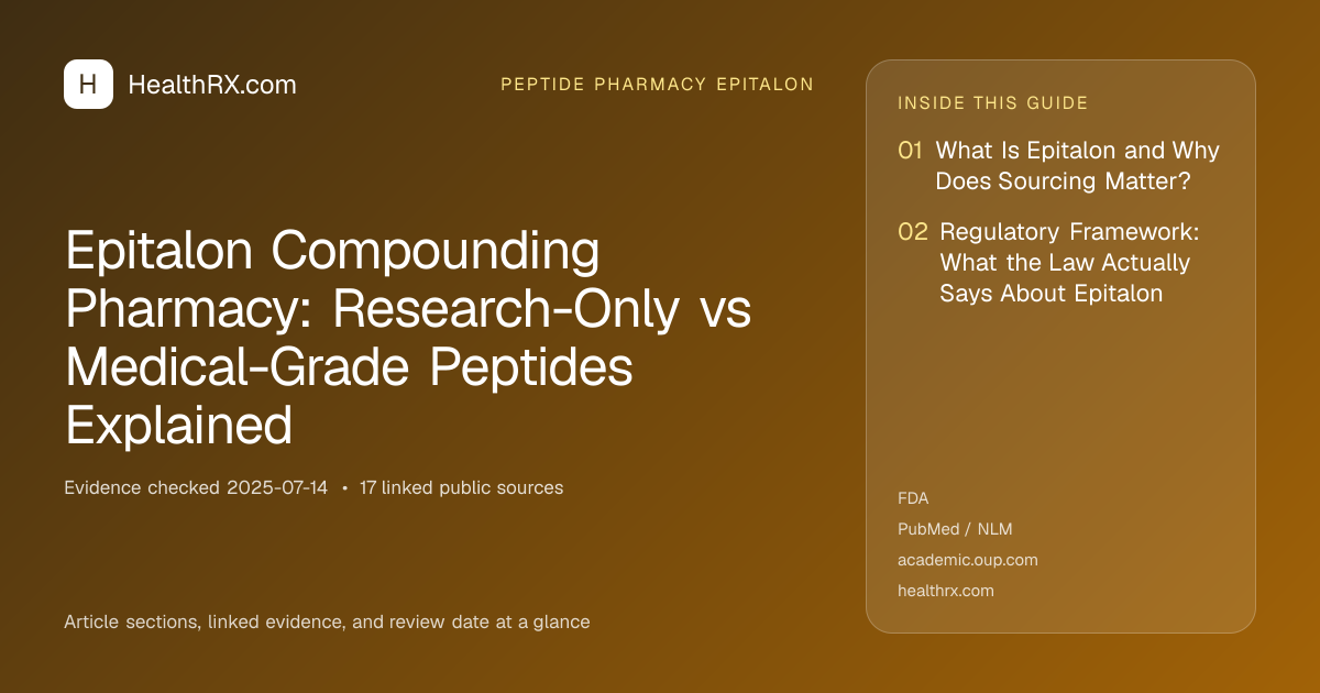 Evidence overview for Epitalon Compounding Pharmacy: Research-Only vs Medical-Grade Peptides Explained