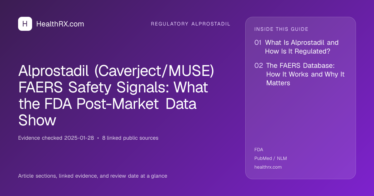 Evidence overview for Alprostadil (Caverject/MUSE) FAERS Safety Signals: What the FDA Post-Market Data Show