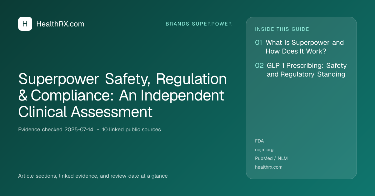 Evidence overview for Superpower Safety, Regulation & Compliance: An Independent Clinical Assessment