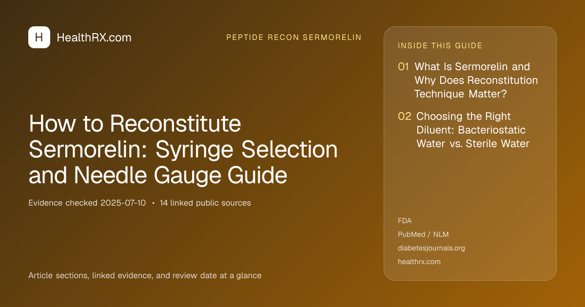Evidence overview for How to Reconstitute Sermorelin: Syringe Selection and Needle Gauge Guide