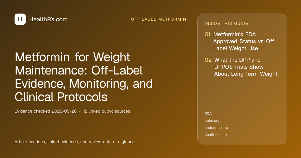 Evidence overview for Metformin for Weight Maintenance: Off-Label Evidence, Monitoring, and Clinical Protocols