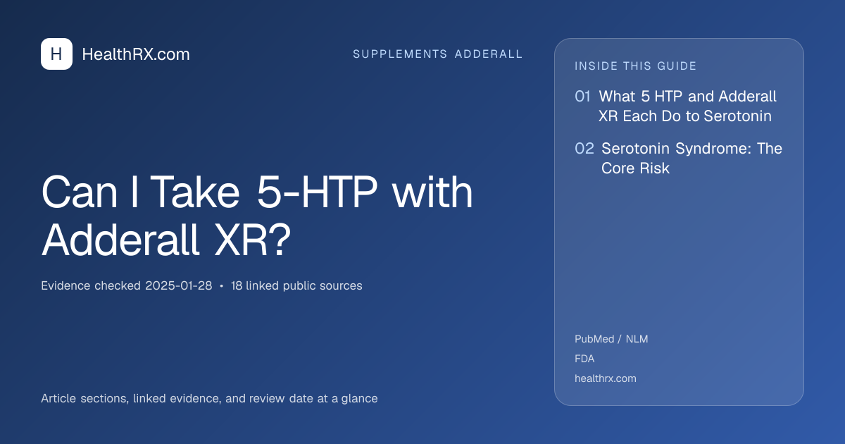 Evidence overview for supplements adderall: Can I Take 5-HTP with Adderall XR?