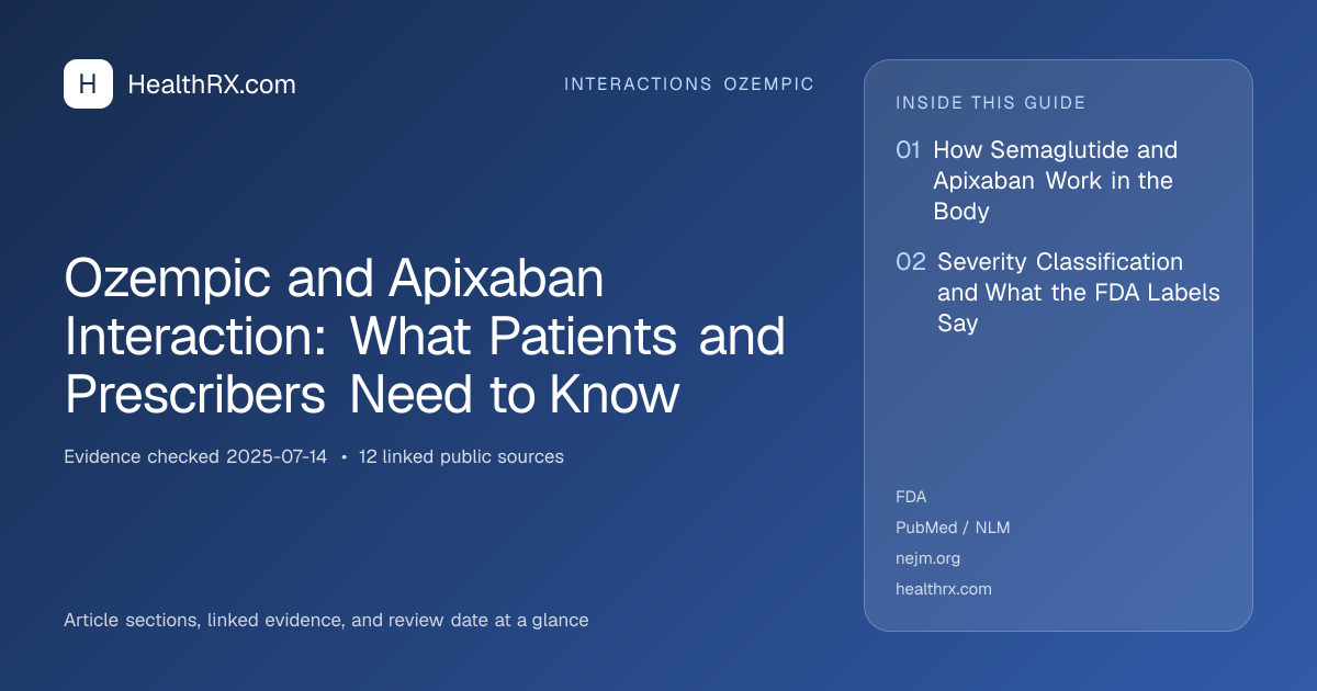 Evidence overview for Ozempic and Apixaban Interaction: What Patients and Prescribers Need to Know