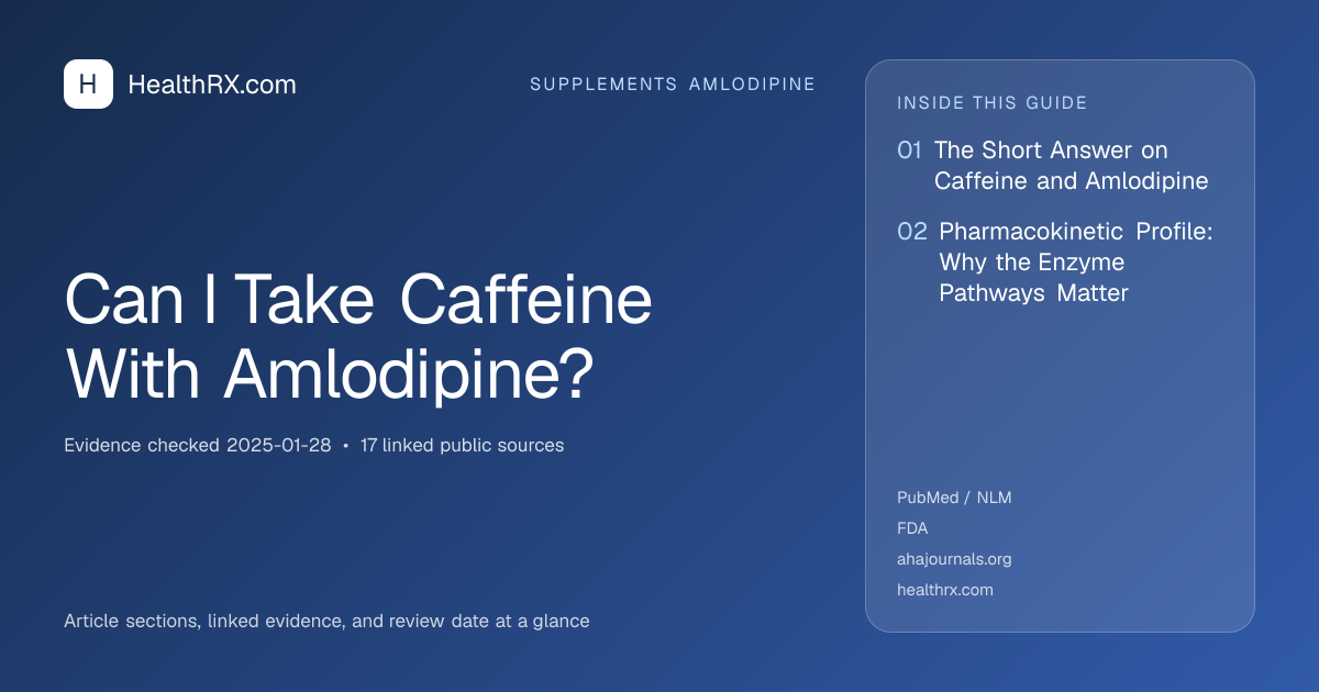 Evidence overview for supplements amlodipine: Can I Take Caffeine With Amlodipine?