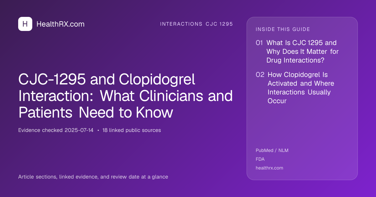 Evidence overview for CJC-1295 and Clopidogrel Interaction: What Clinicians and Patients Need to Know