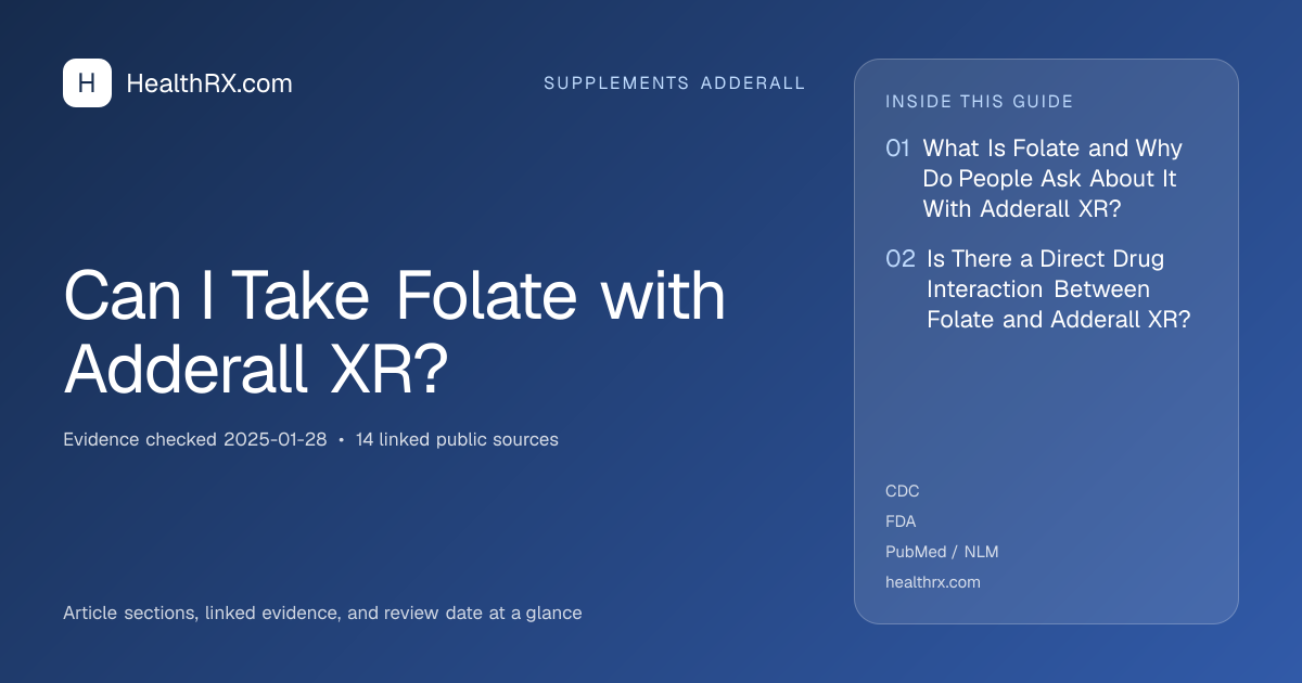 Evidence overview for supplements adderall: Can I Take Folate with Adderall XR?