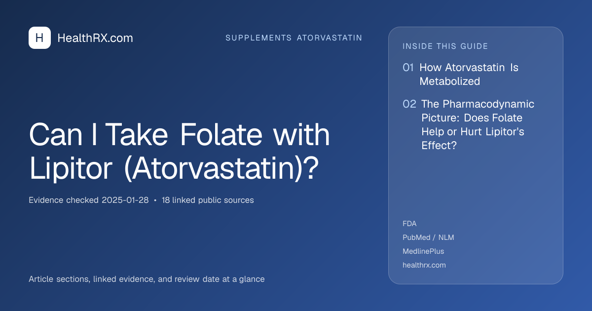 Evidence overview for supplements atorvastatin: Can I Take Folate with Lipitor (Atorvastatin)?