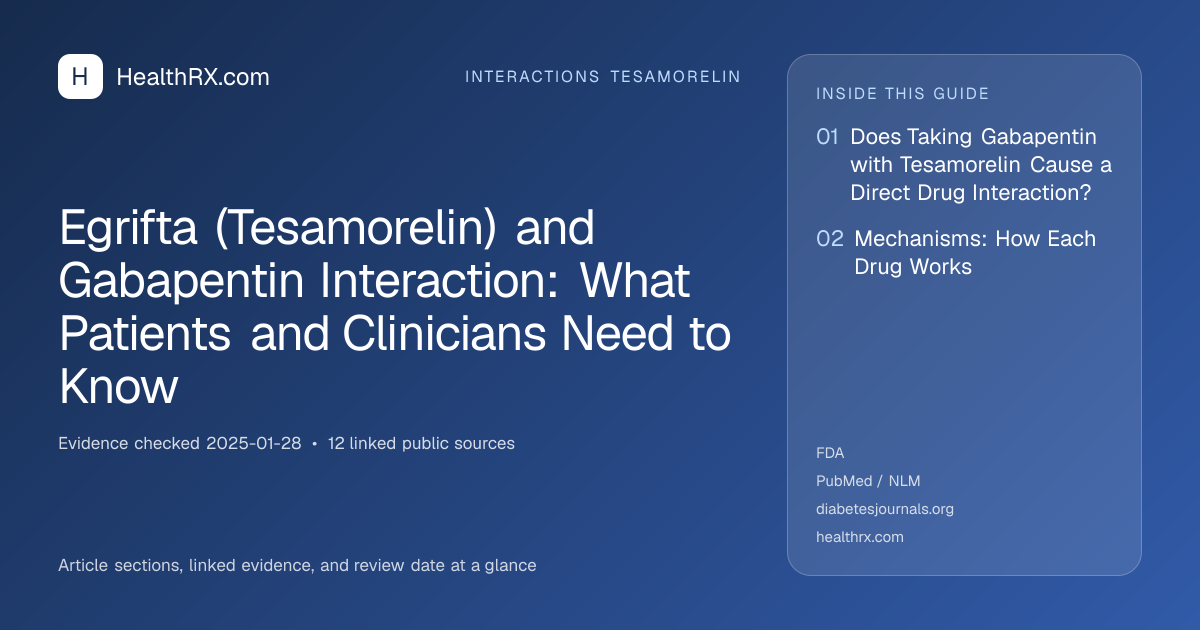 Evidence overview for Egrifta (Tesamorelin) and Gabapentin Interaction: What Patients and Clinicians Need to Know