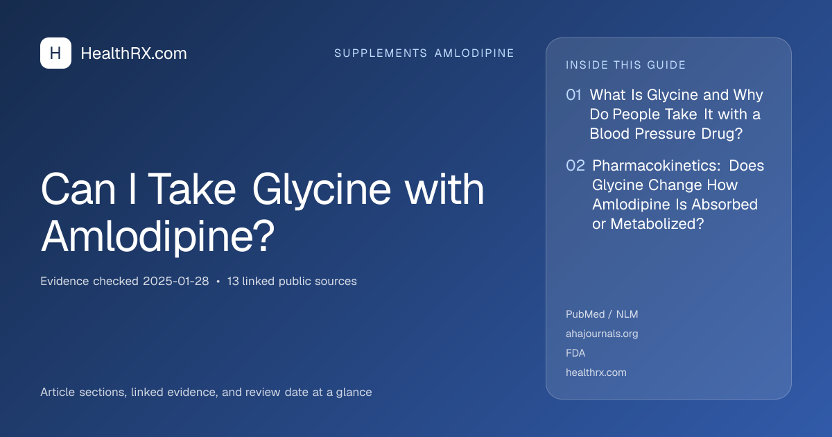 Evidence overview for supplements amlodipine: Can I Take Glycine with Amlodipine?