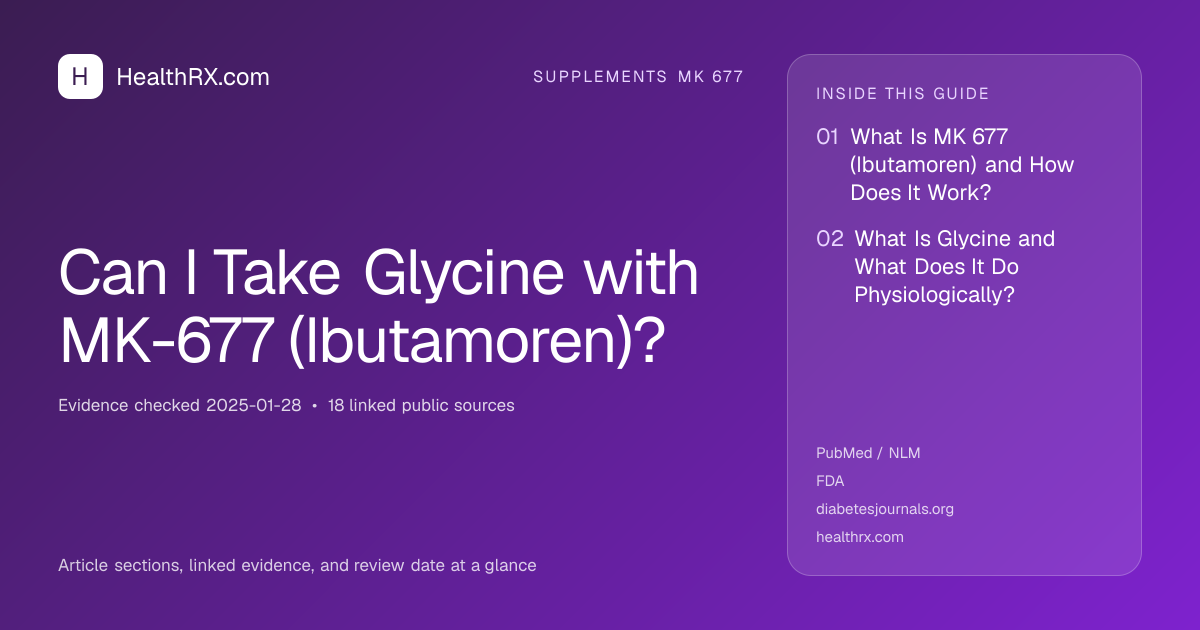 Evidence overview for supplements mk 677: Can I Take Glycine with MK-677 (Ibutamoren)?