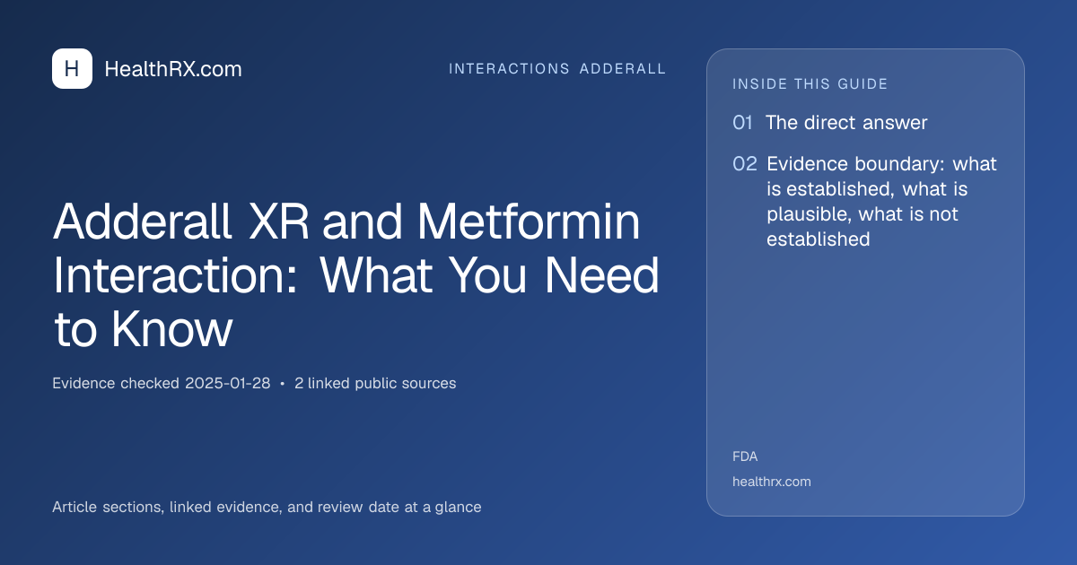 Evidence overview for interactions adderall: Adderall XR and Metformin Interaction: What You Need to Know