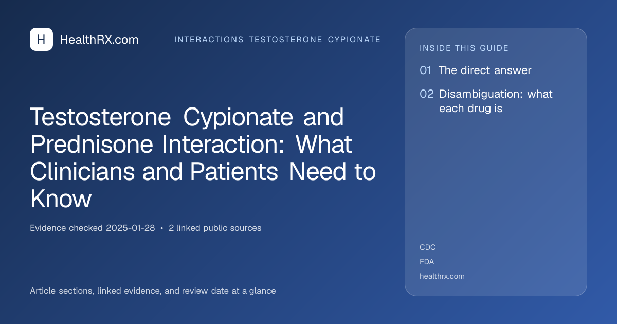 Evidence overview for Testosterone Cypionate and Prednisone Interaction: What Clinicians and Patients Need to Know