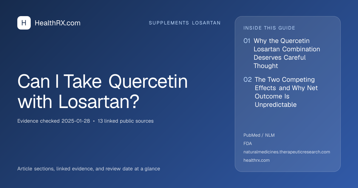 Evidence overview for supplements losartan: Can I Take Quercetin with Losartan?