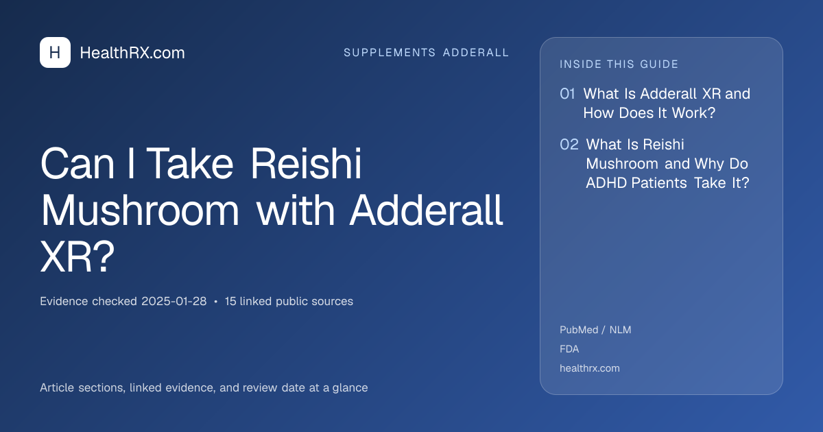 Evidence overview for supplements adderall: Can I Take Reishi Mushroom with Adderall XR?