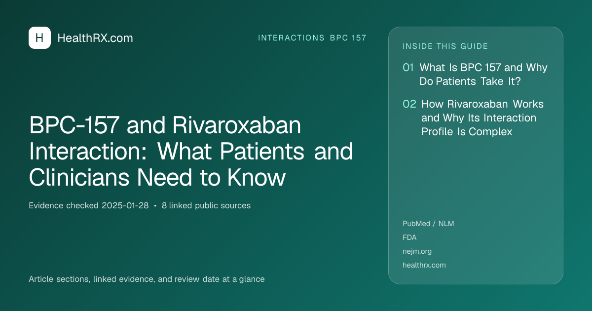 Evidence overview for BPC-157 and Rivaroxaban Interaction: What Patients and Clinicians Need to Know