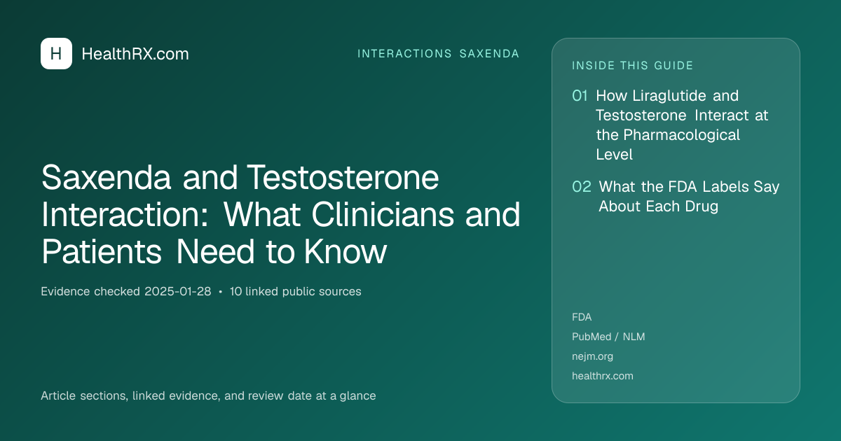 Evidence overview for Saxenda and Testosterone Interaction: What Clinicians and Patients Need to Know