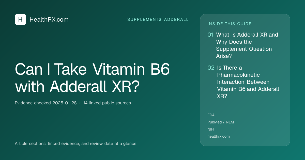 Evidence overview for supplements adderall: Can I Take Vitamin B6 with Adderall XR?