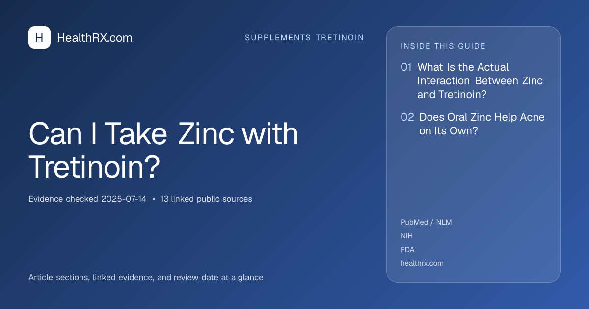 Evidence overview for supplements tretinoin: Can I Take Zinc with Tretinoin?